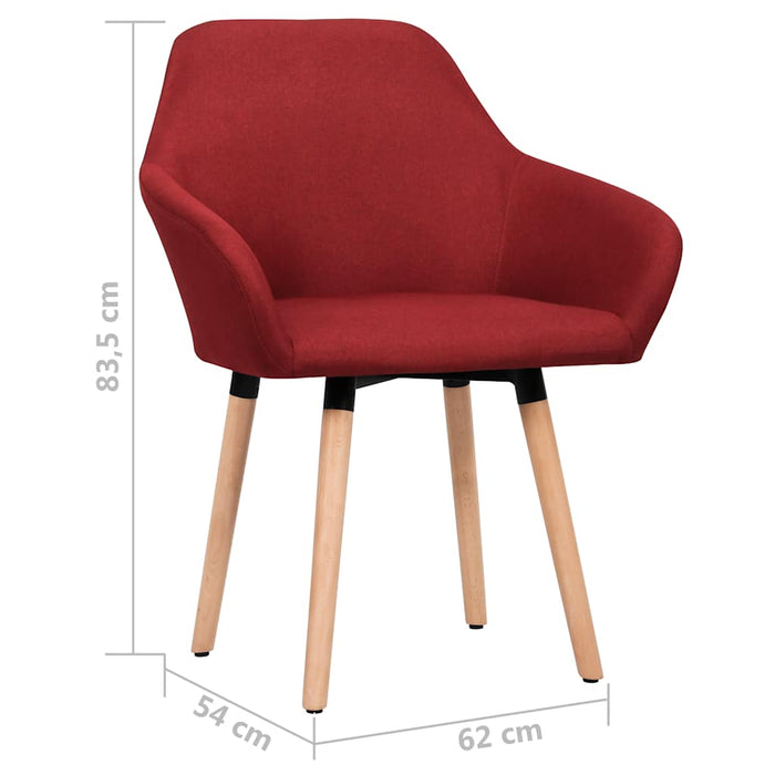 Scaune de bucătărie, 2 buc., roșu vin, material textil WALTI