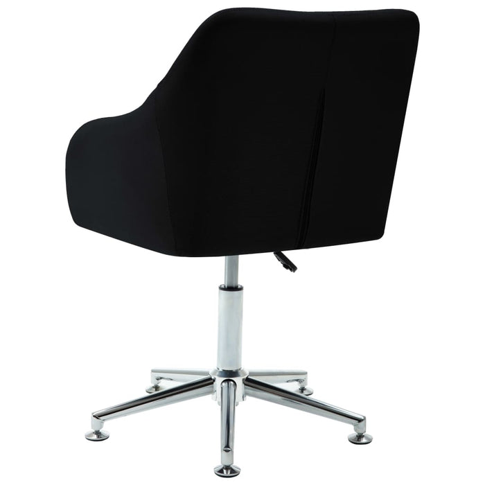 Scaun de sufragerie pivotant, negru, material textil WALTI