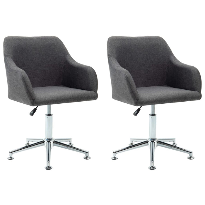Scaune de bucătărie pivotante, 2 buc., gri închis, textil WALTI