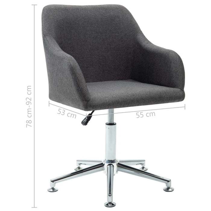 Scaune de bucătărie pivotante, 2 buc., gri închis, textil WALTI