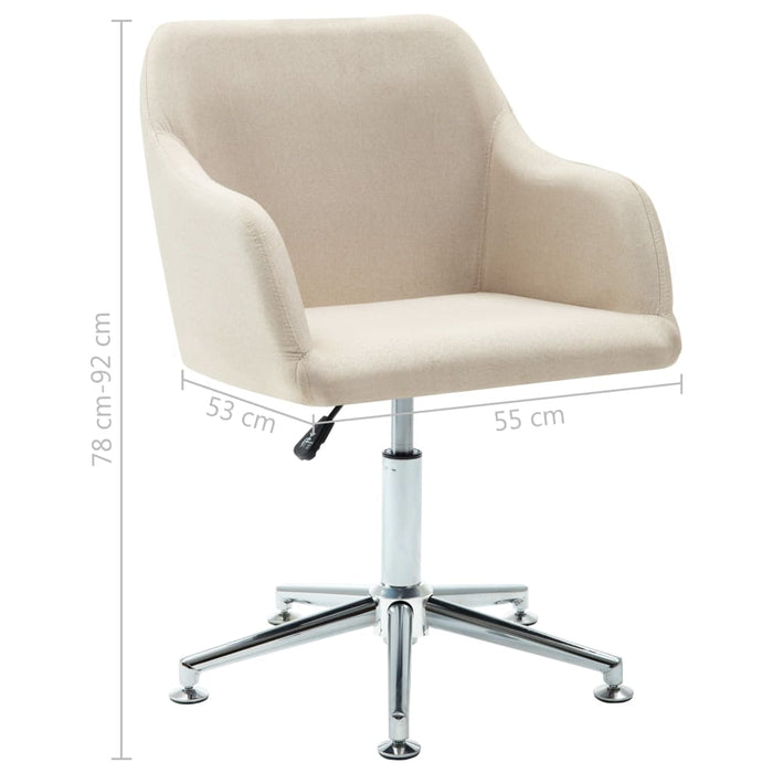 Scaune de bucătărie pivotante, 2 buc., crem, material textil WALTI