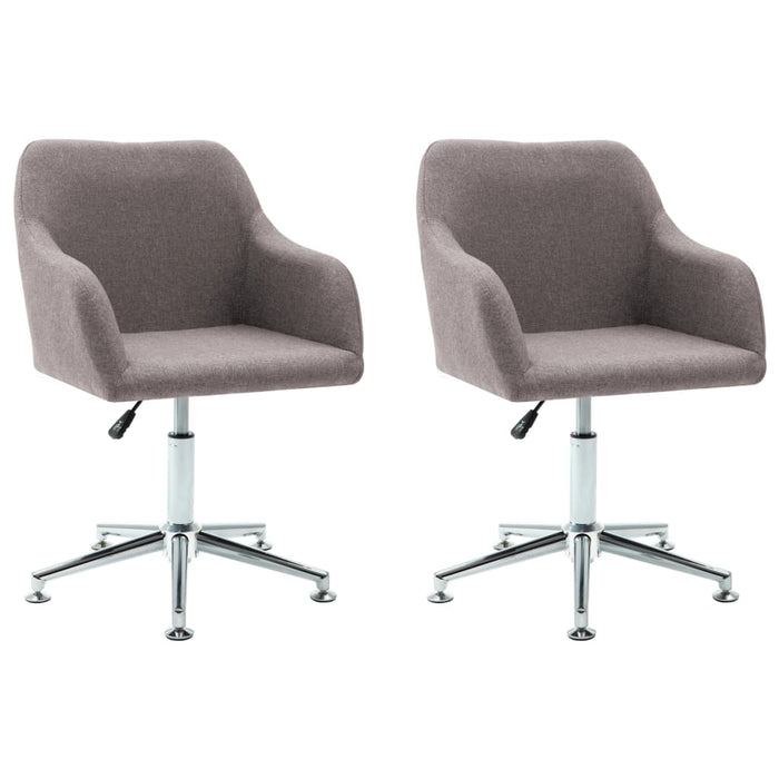 Scaune de bucătărie pivotante, 2 buc., gri taupe, textil WALTI