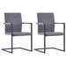 Scaune de bucătărie consolă, 2 buc., gri închis, piele eco - WALTI WALTI