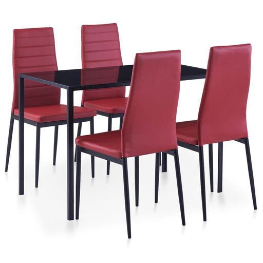 Set mobilier de bucătărie, 5 piese, roșu vin - WALTI WALTI