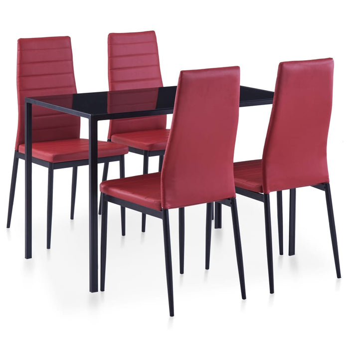 Set mobilier de bucătărie, 5 piese, roșu vin WALTI
