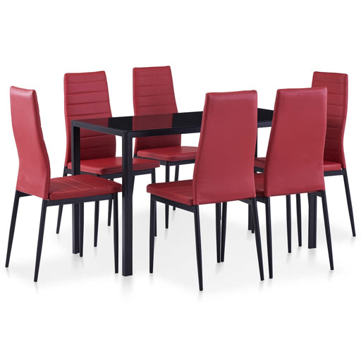 Set mobilier de bucătărie, 7 piese, roșu vin - WALTI WALTI