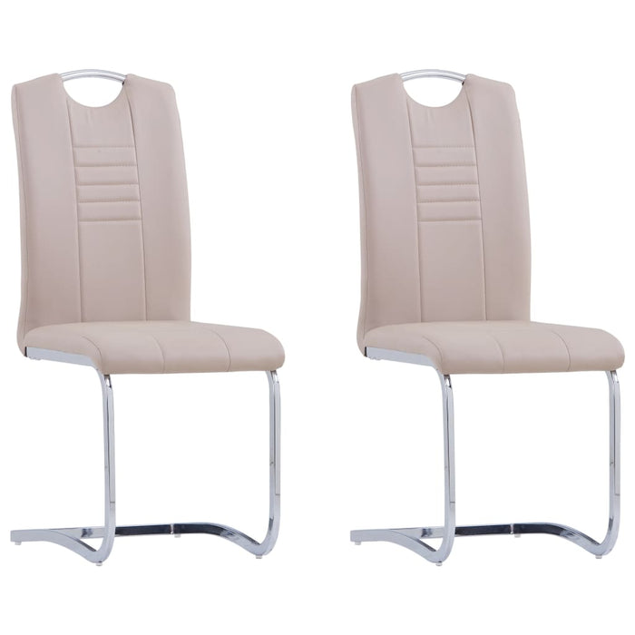 Scaune de bucătărie cantilever 2 buc. cappuccino piele eco - WALTI WALTI