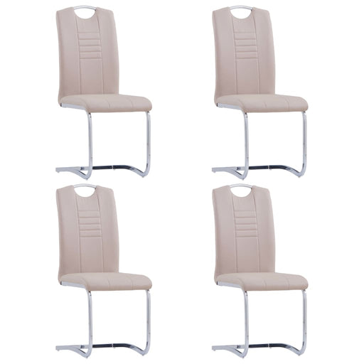 Scaune bucătărie consolă, 4 buc. cappuccino piele ecologică - WALTI WALTI