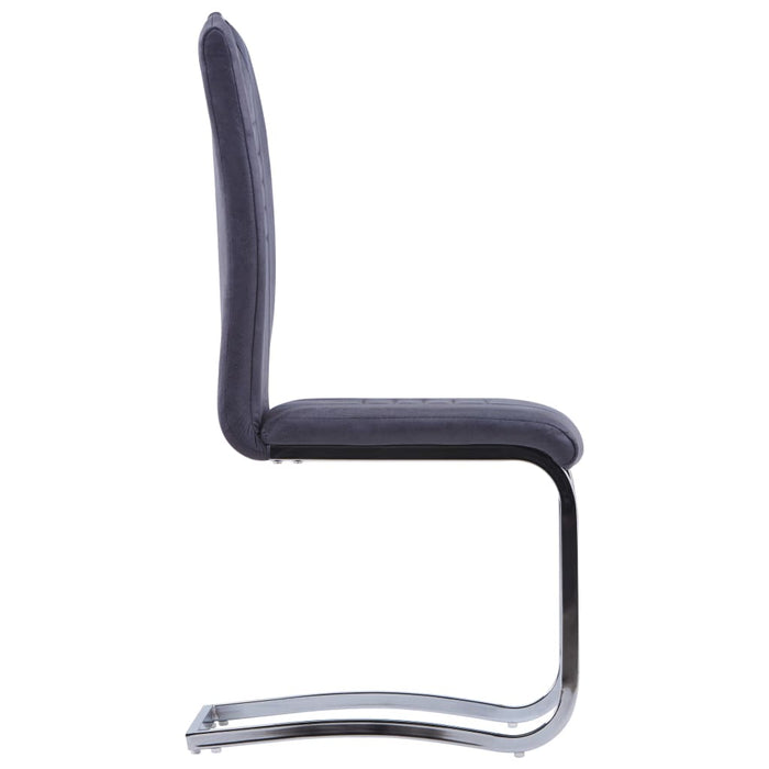 Scaune de bucătărie consolă, 2 buc., gri, piele întoarsă eco - WALTI WALTI