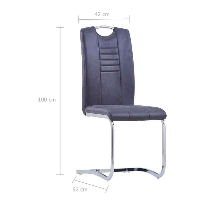 Scaune de bucătărie consolă, 2 buc., gri, piele întoarsă eco - WALTI WALTI