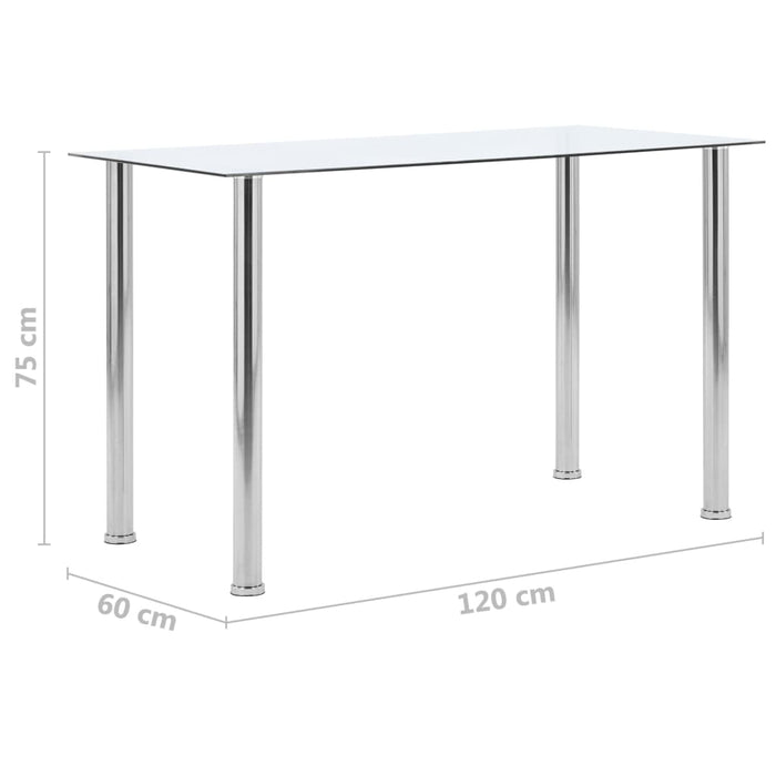 Masă de bucătărie, transparent, 120x60x75 cm, sticlă securizată WALTI