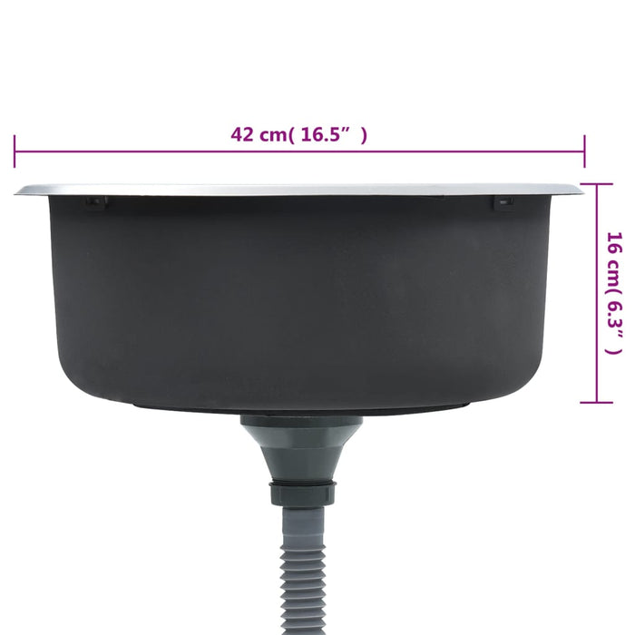 Chiuvetă de bucătărie cu sită și sifon, oțel inoxidabil - WALTI WALTI