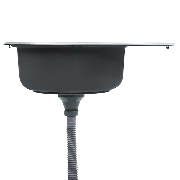 Chiuvetă de bucătărie cu sită și sifon, oțel inoxidabil, oval - WALTI WALTI