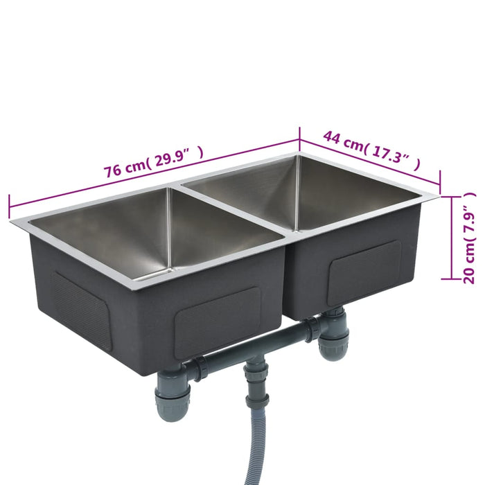 Chiuvetă de bucătărie lucrată manual, oțel inoxidabil - WALTI WALTI