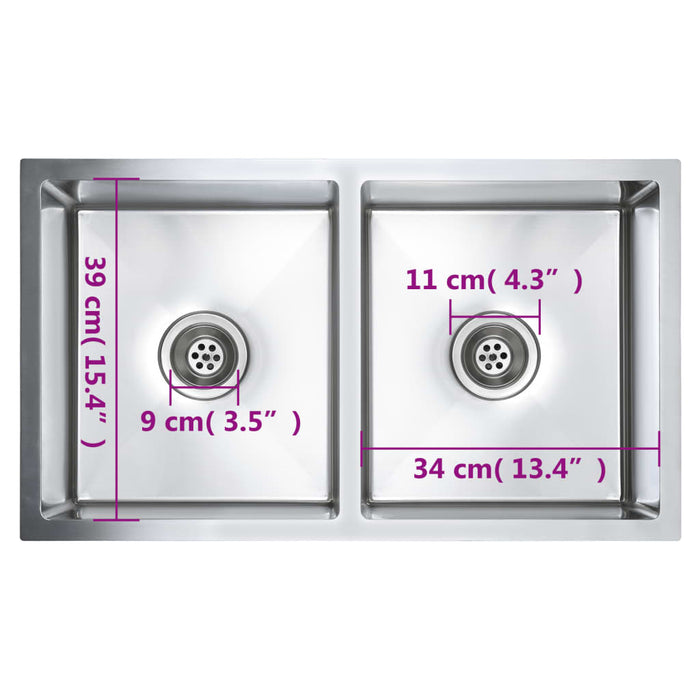Chiuvetă de bucătărie lucrată manual, oțel inoxidabil - WALTI WALTI