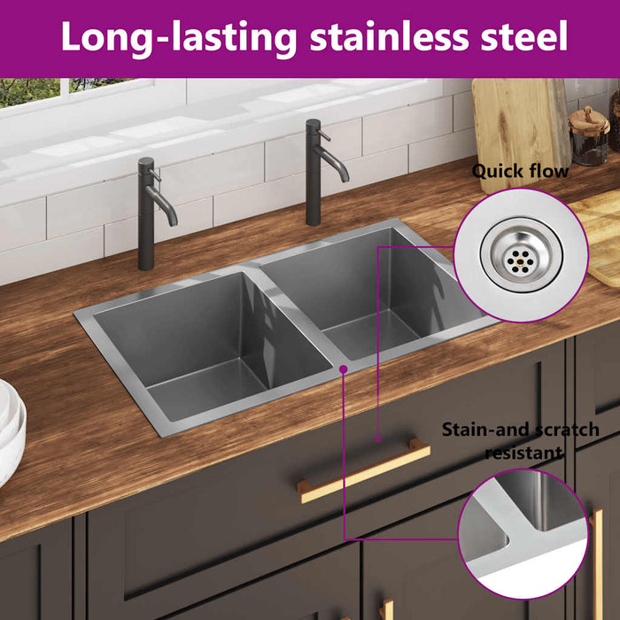 Chiuvetă de bucătărie lucrată manual, oțel inoxidabil - WALTI WALTI