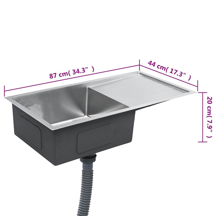 Chiuvetă de bucătărie lucrată manual, oțel inoxidabil - WALTI WALTI