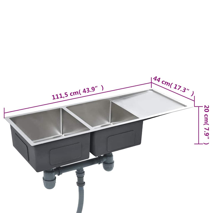 Chiuvetă de bucătărie lucrată manual, oțel inoxidabil - WALTI WALTI