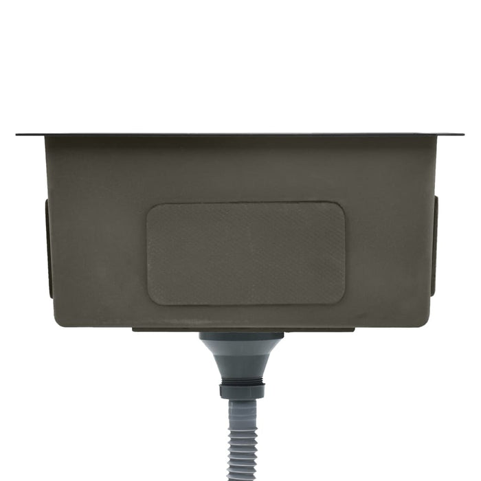 Chiuvetă de bucătărie lucrată manual, negru, oțel inoxidabil - WALTI WALTI