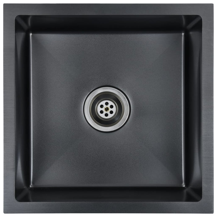 Chiuvetă de bucătărie lucrată manual, negru, oțel inoxidabil - WALTI WALTI