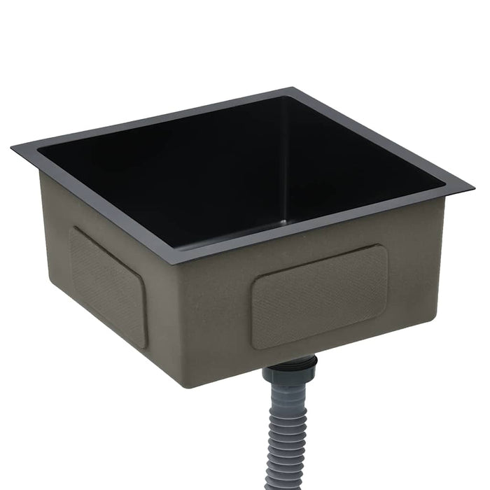 Chiuvetă de bucătărie lucrată manual, negru, oțel inoxidabil - WALTI WALTI