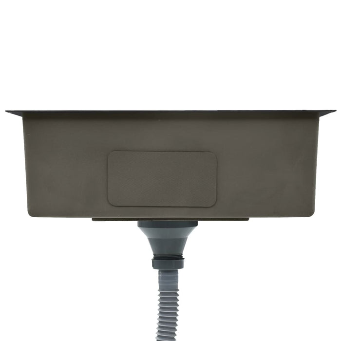 Chiuvetă de bucătărie lucrată manual, negru, oțel inoxidabil - WALTI WALTI