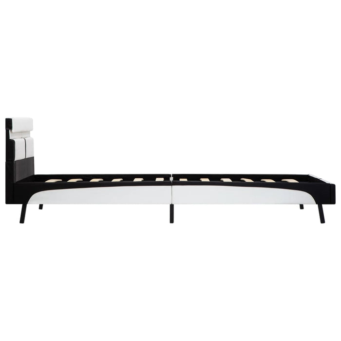 Cadru de pat cu LED, alb și negru, 90x200 cm, piele ecologică - WALTI WALTI