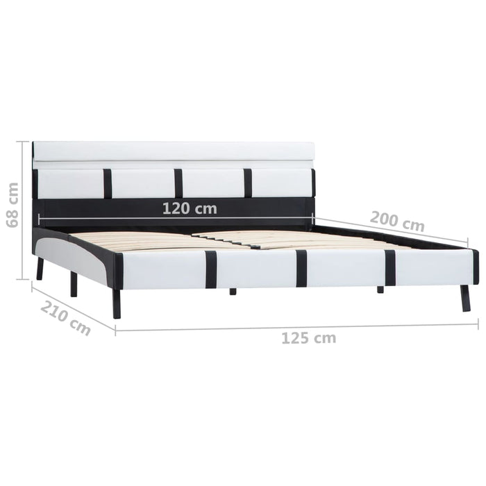 Cadru de pat cu LED, alb, 120 x 200 cm, piele ecologică - WALTI WALTI