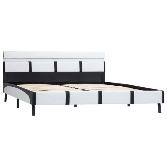 Cadru de pat cu LED, alb, 160 x 200 cm, piele artificială - WALTI WALTI