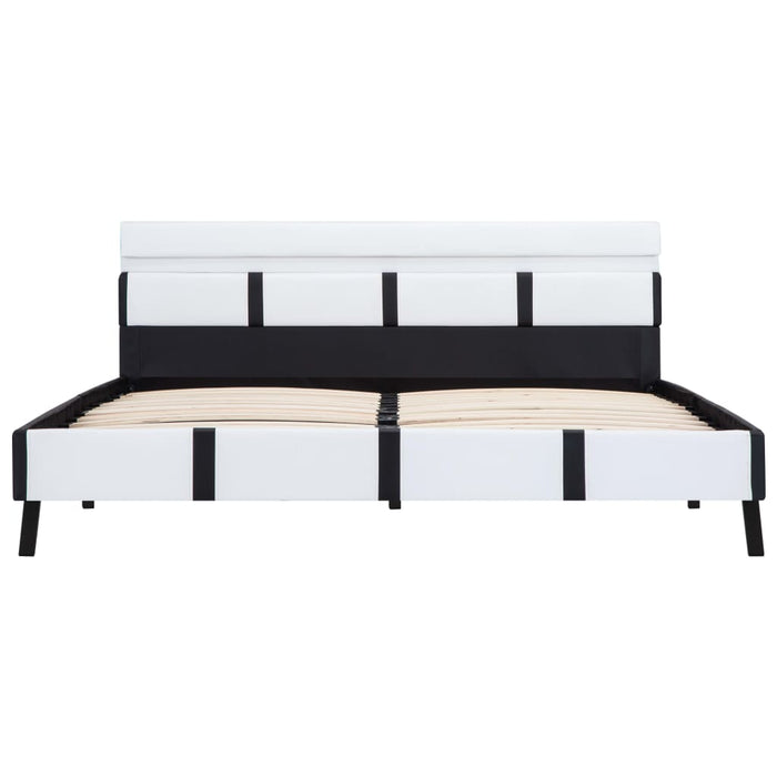 Cadru de pat cu LED, alb, 160 x 200 cm, piele artificială - WALTI WALTI