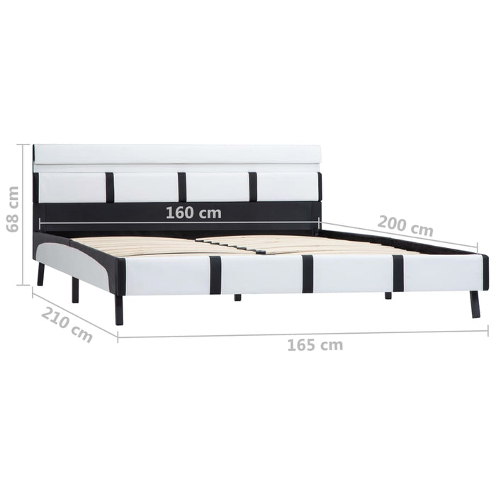 Cadru de pat cu LED, alb, 160 x 200 cm, piele artificială - WALTI WALTI