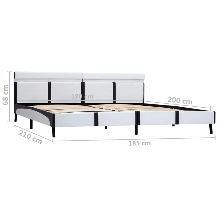 Cadru de pat cu LED, alb, 180 x 200 cm, piele artificială - WALTI WALTI