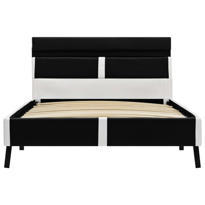 Cadru de pat cu LED, negru, 90 x 200 cm, piele artificială WALTI