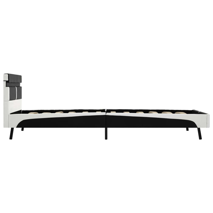 Cadru de pat cu LED, negru, 90 x 200 cm, piele artificială WALTI