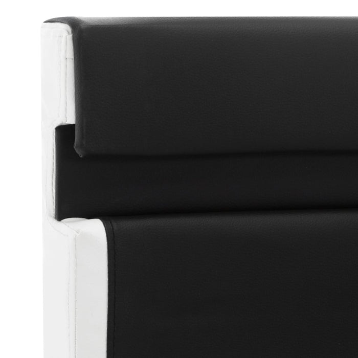 Cadru de pat cu LED, negru, 140 x 200 cm, piele ecologică WALTI