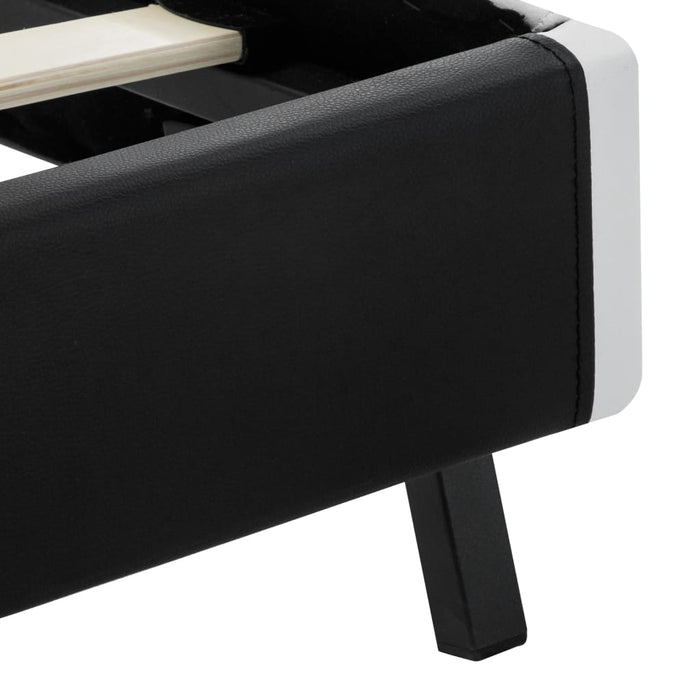 Cadru de pat cu LED, negru, 140 x 200 cm, piele ecologică WALTI