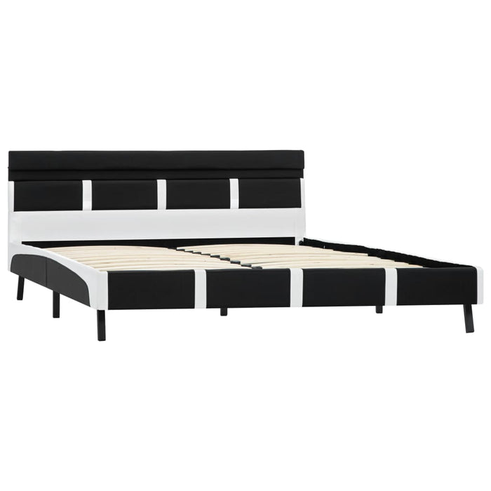 Cadru de pat cu LED, negru, 160 x 200 cm, piele ecologică - WALTI WALTI