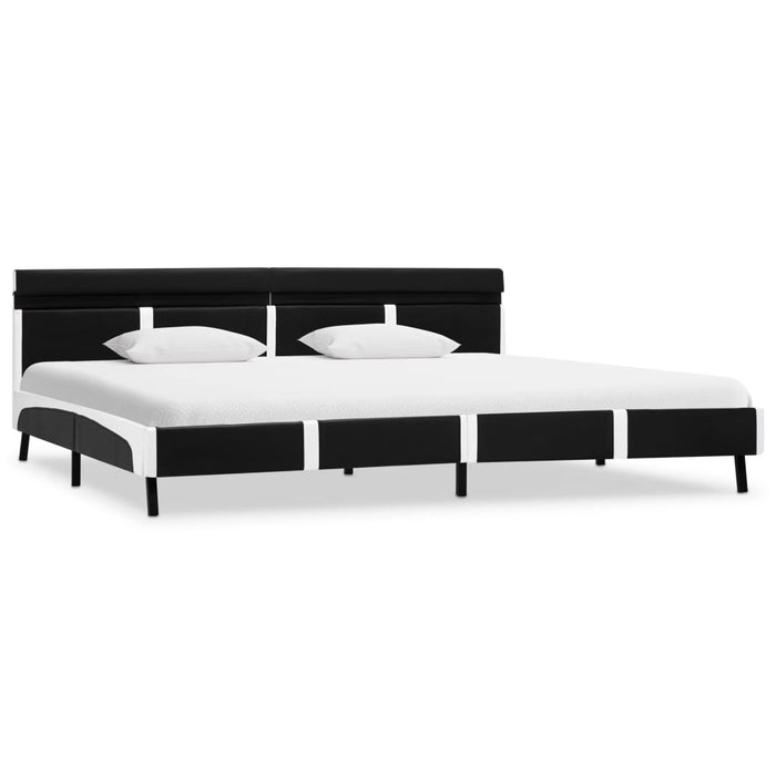 Cadru de pat cu LED, negru, 180 x 200 cm, piele ecologică - WALTI WALTI
