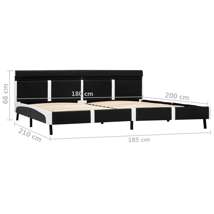 Cadru de pat cu LED, negru, 180 x 200 cm, piele ecologică - WALTI WALTI