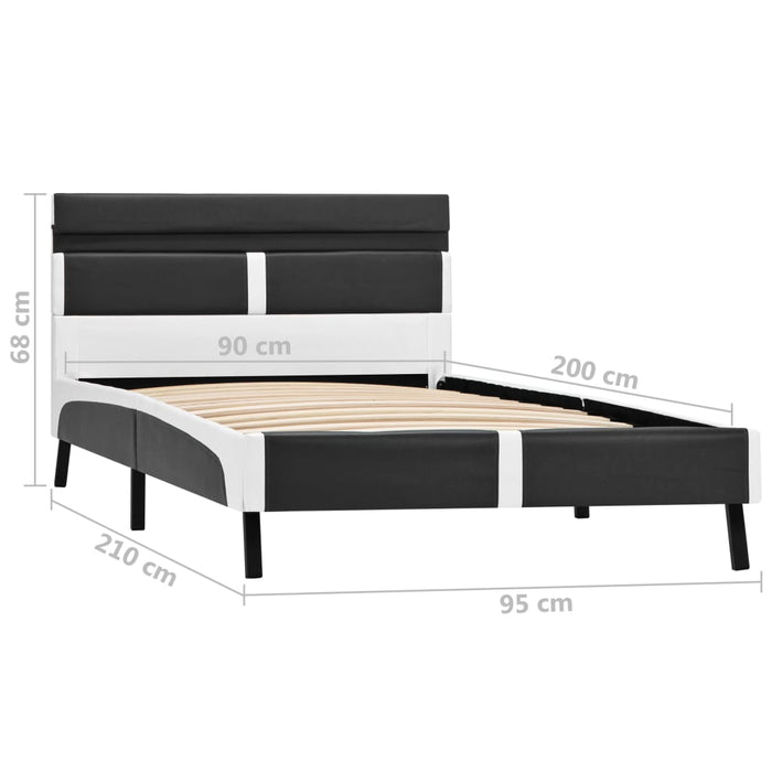 Cadru de pat cu LED, gri, 90 x 200 cm, piele ecologică - WALTI WALTI