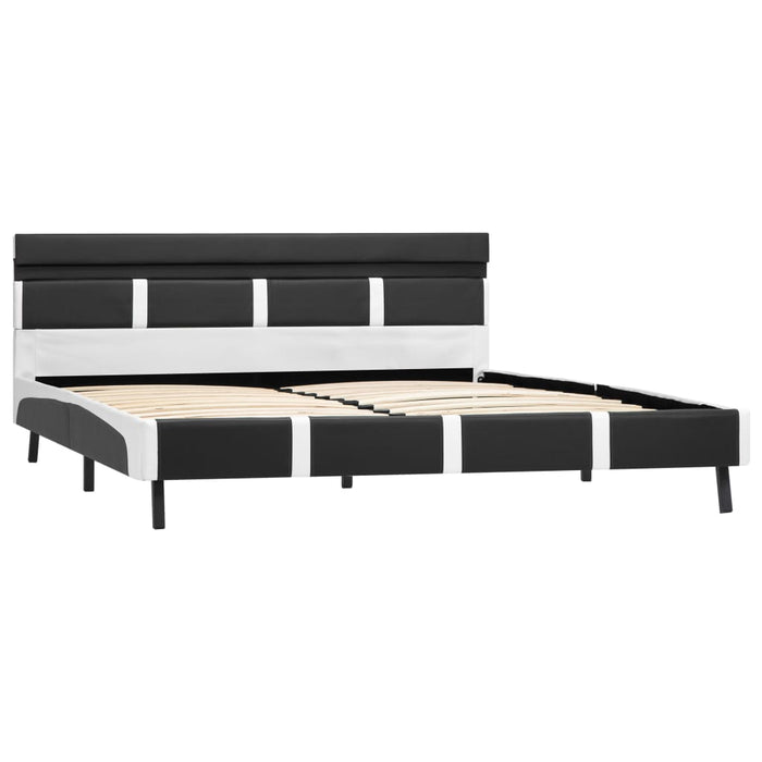 Cadru de pat cu LED, gri, 160 x 200 cm, piele ecologică WALTI