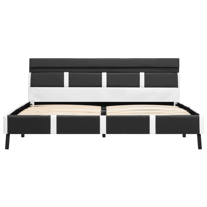 Cadru de pat cu LED, gri, 160 x 200 cm, piele ecologică WALTI