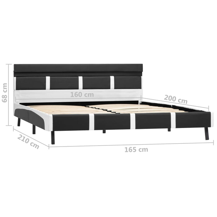 Cadru de pat cu LED, gri, 160 x 200 cm, piele ecologică WALTI