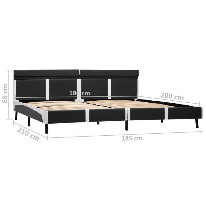 Cadru de pat cu LED, gri, 180 x 200 cm, piele artificială WALTI