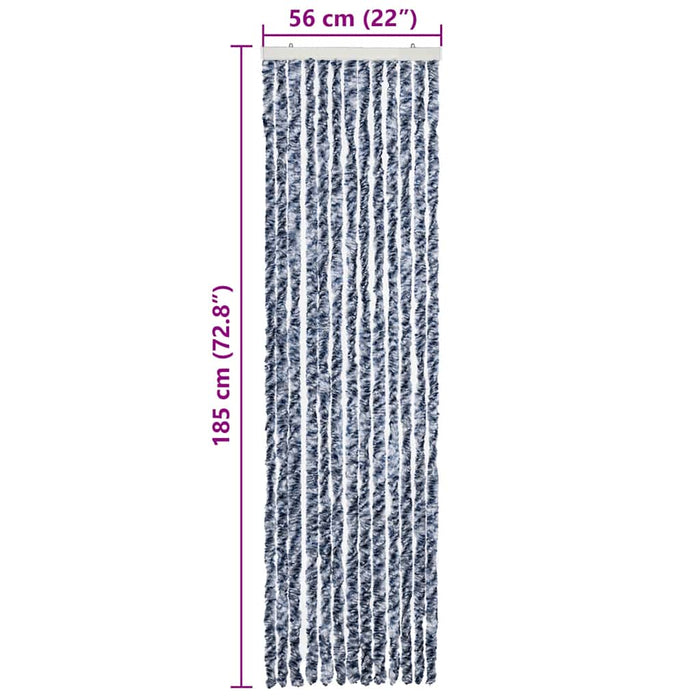 Perdea de insecte, albastru, alb, argintiu, 56x185 cm, Chenille - WALTI WALTI