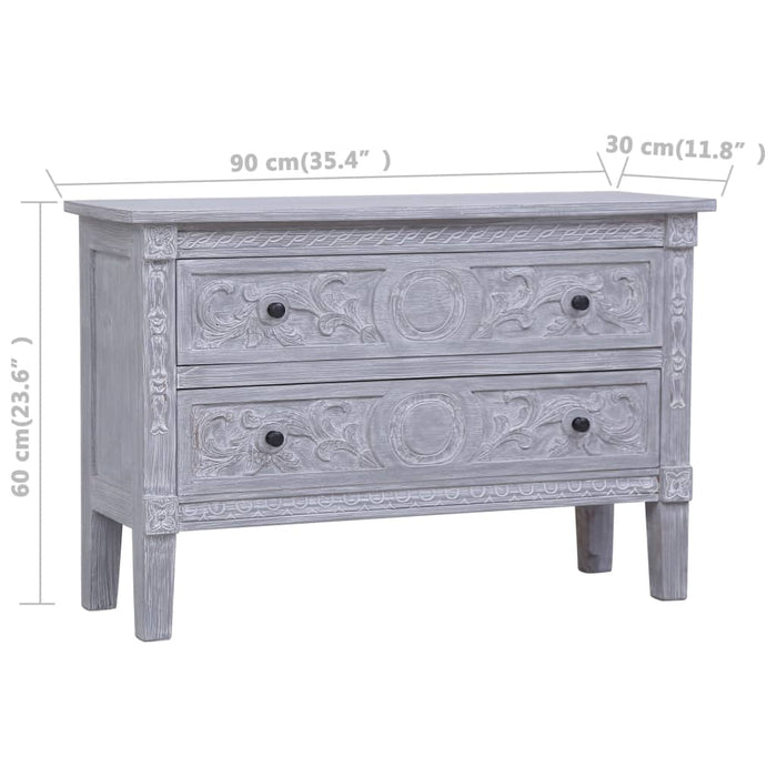 Dulap cu 2 sertare, 90x30x60 cm, lemn masiv de mahon - WALTI WALTI