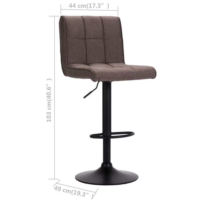 Scaune de bar, 2 buc., gri taupe, material textil - WALTI WALTI