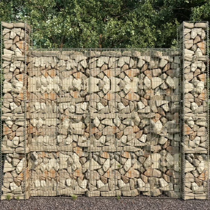 Coșuri gabion, 3 buc., 25 x 25 x 197 cm, oțel galvanizat - WALTI WALTI