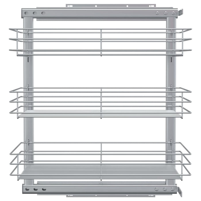 Coș sârmă bucătărie retractabil 3 niveluri argintiu 47x35x56 cm - WALTI WALTI