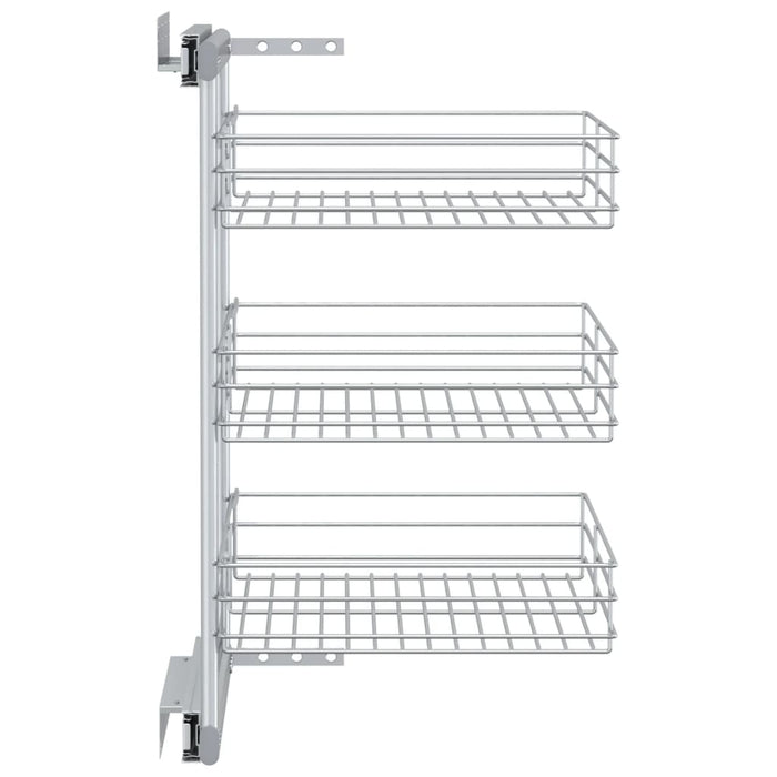 Coș sârmă bucătărie retractabil 3 niveluri argintiu 47x35x56 cm - WALTI WALTI